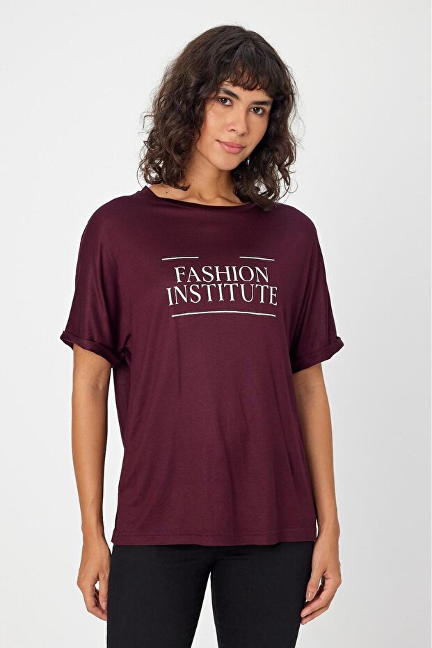 Bicycle Collar Printed Slit T-Shirt (B24-00212)
