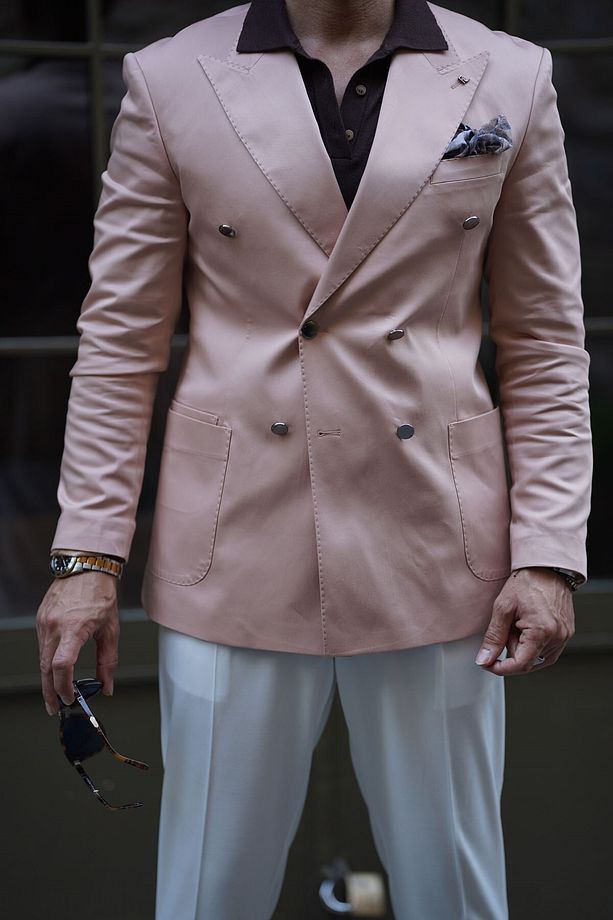 Bej Kruvaze Tek Ceket - Slim Fit - 4