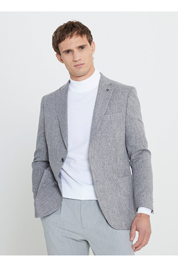 Altınyıldız Classics Slim Fit Gray Men's Jacket Ace042510155_Jacket Tasu-B