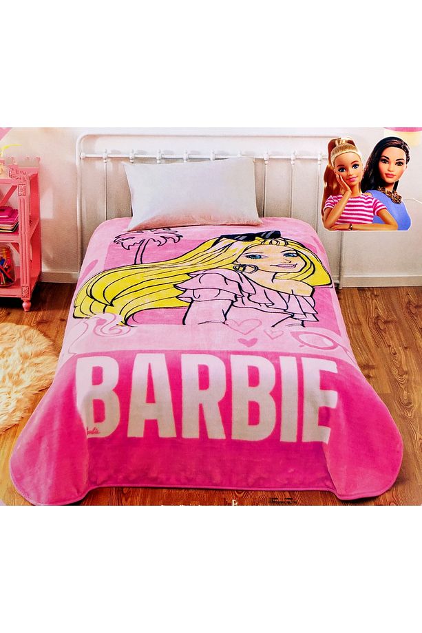 Barbie  Lisanslı Tek Kişilik Battaniye - 1