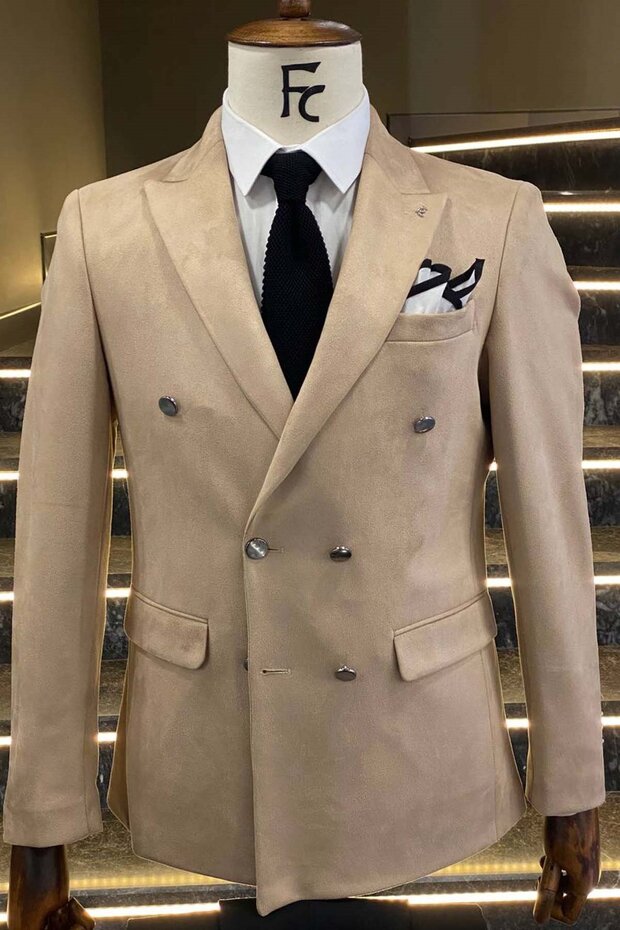 Süet Kruvaze Ceket - 1