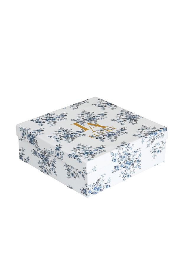 Clarice New Bone China Porselen Mavi Küçük Çiçek Desenli   6 lı Tabak Seti 19 cm - 4