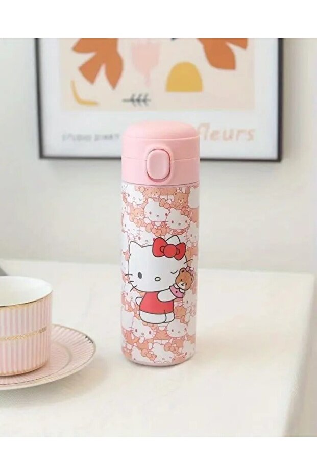 Çocuk termos paslanmaz çelik hello kitty figürlü H014 - 1