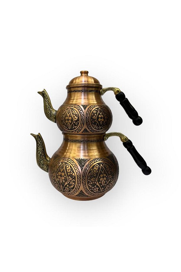Ağır Işlemeli Skoç Eskitme Bakır Çaydanlık, B15205 - 1