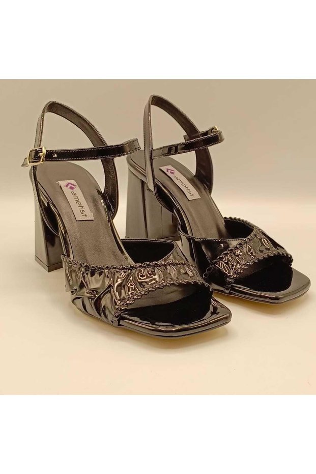 Cadis Black Heeled Sandals