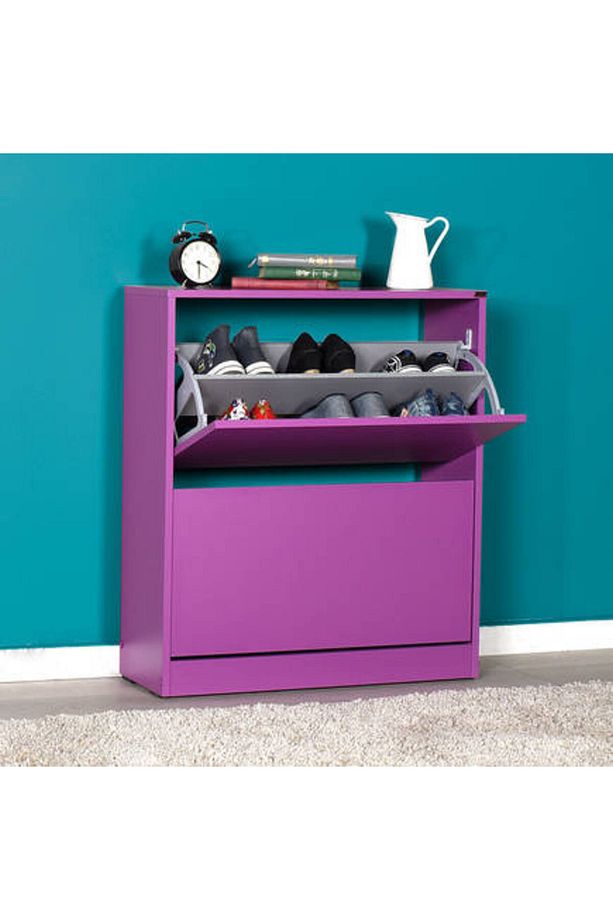 Flat Duo 2 Katlı Geniş Ayakkabılık-mor 73x84x26 Cm (gxyxd) - 7