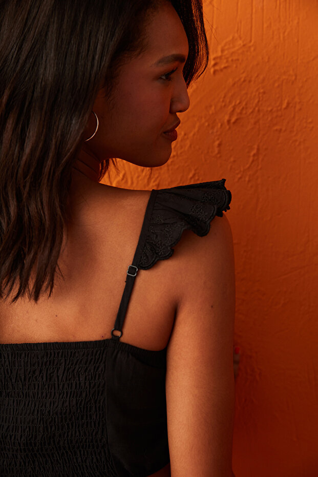 Ruffle Brode Bikini Üstü - 4