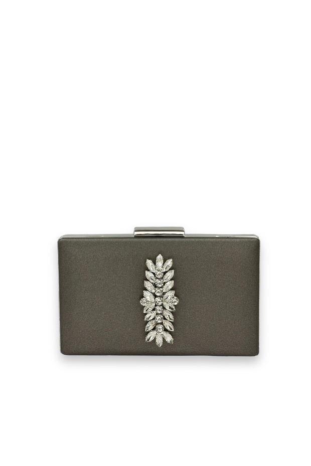 Anthracite Gray Evening Dress Bag Silver Stone Non-Scratch Satin Textured Chain Strap Pack Wedding 2026 Special Series