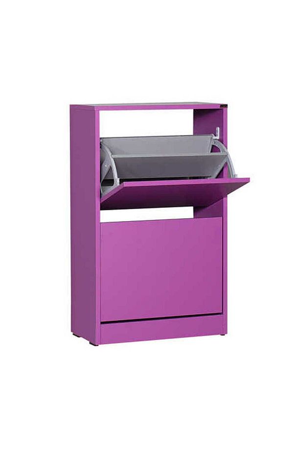Flat Duo 2 Katlı Ayakkabılık Dolabı - Mor - 1