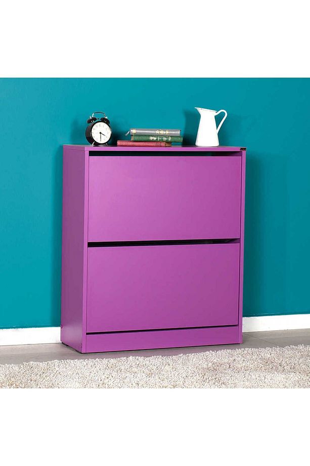 Flat Duo 2 Katlı Geniş Ayakkabılık-mor 73x84x26 Cm (gxyxd) - 4