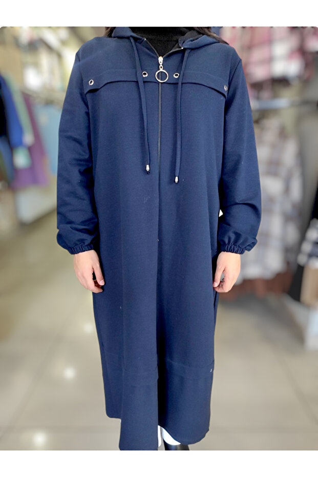 Women's Extra Long Zippered Hooded Ferace Cap