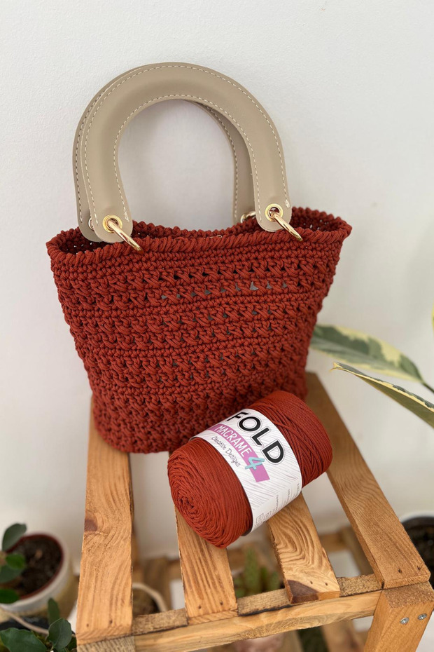 Yarn Macrame رقم: 4 - حبل بوليستر رمادي داكن، 2 مم - 200 جرام - 230 متر - 3