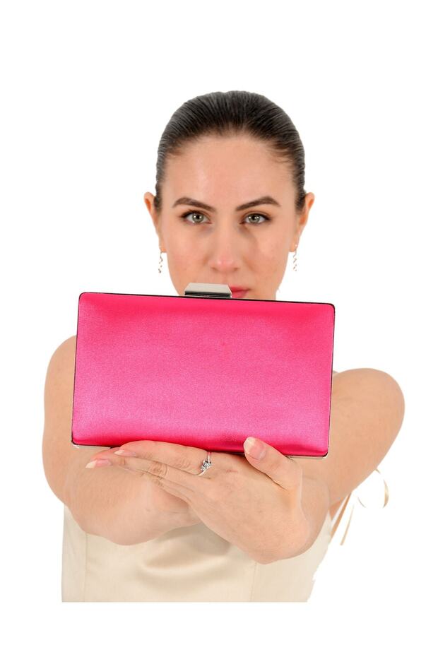 Fuchsia Pink Satin Evening Bag Evening Bag Engagement Wedding Bag