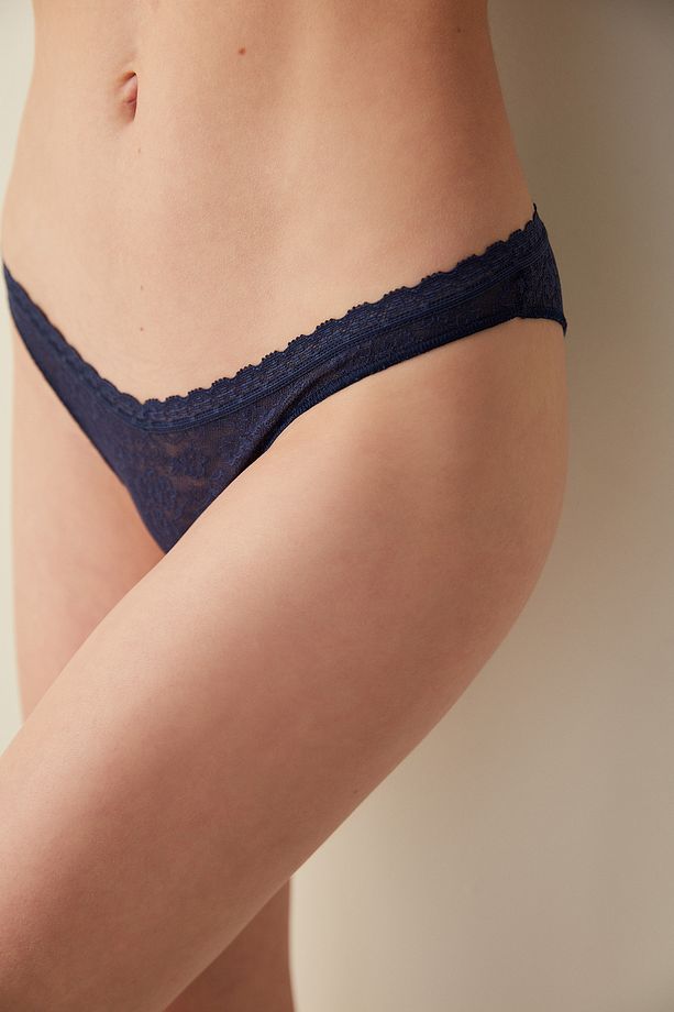 Easy Lace V Shape Yüksek Bel Slip Külot - 1