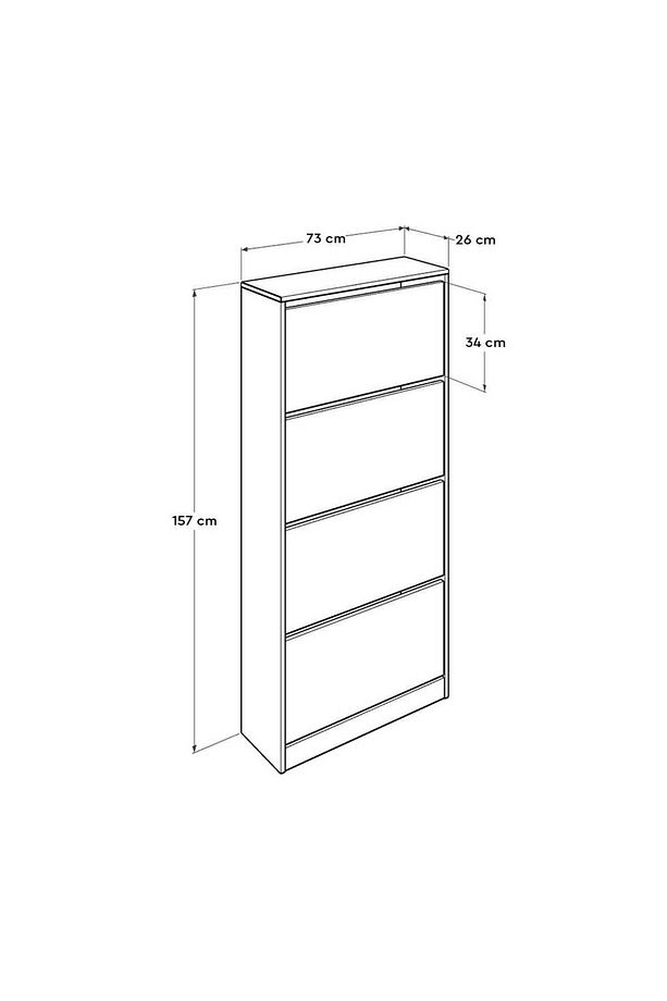Flat Duo 4 Katlı Geniş Ayakkabılık-sarı 73x157x26 Cm (gxyxd) - 5