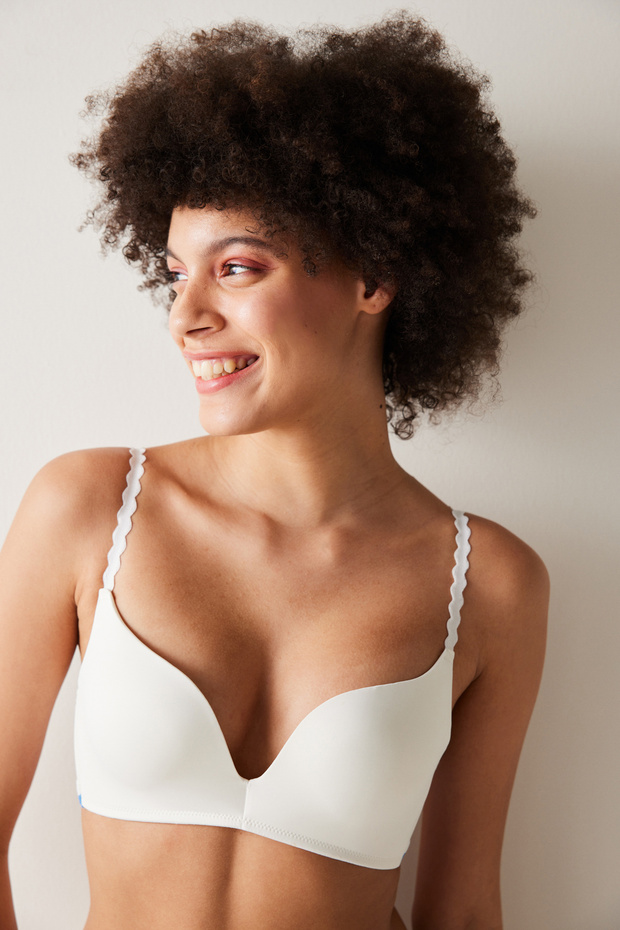 Бюстгальтер з підтримкою декольте Push Up, екрю - 2