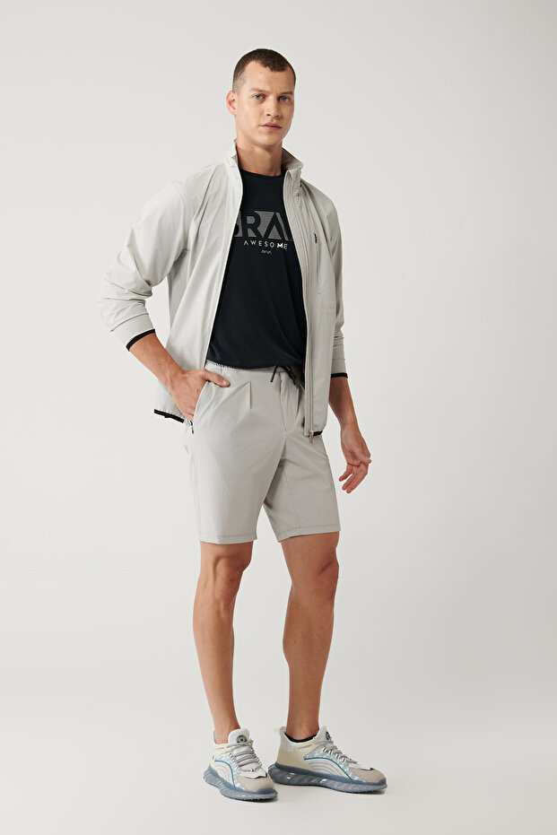 Erkek Taş Beli Lastikli Bağcıklı Su İtici Bi-Stretch Relaxed Fit Şort A41Y3635 - 1