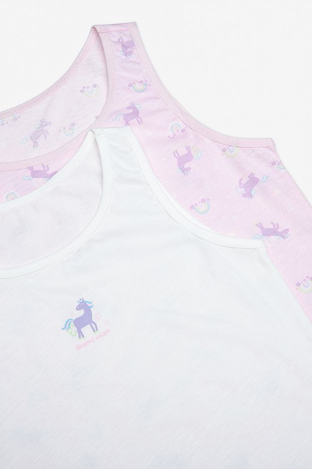Kız Çocuk Dreamer Unicorn 2li Çok Renkli Atlet - 4
