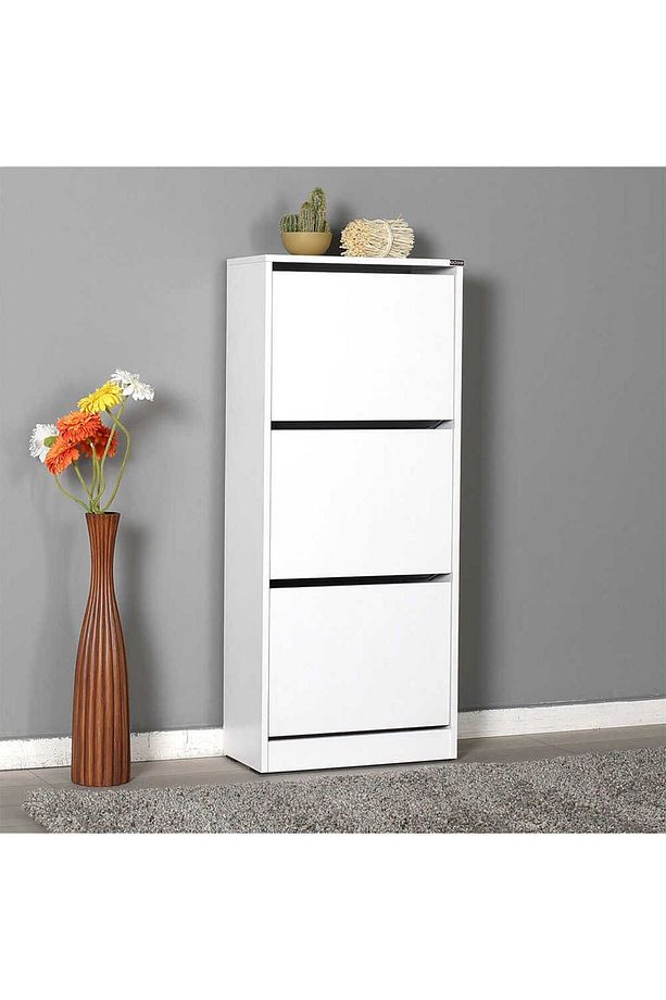 Flat Duo 3 Katlı Ayakkabılık-mat Beyaz 51x119x26 Cm (gxyxd) - 5