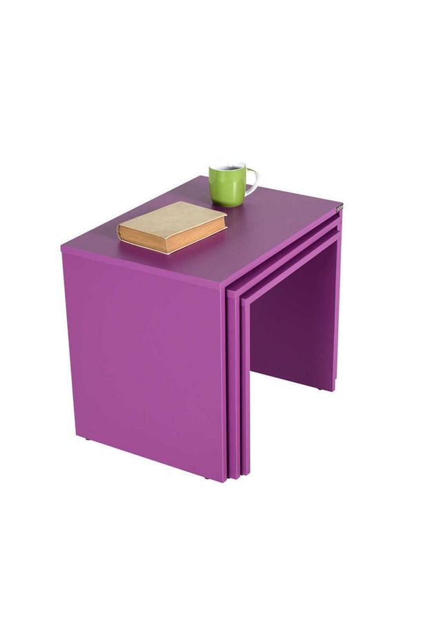 Adore Triple Zigon Sehpa Shp-103-uu-1 Mor - 5