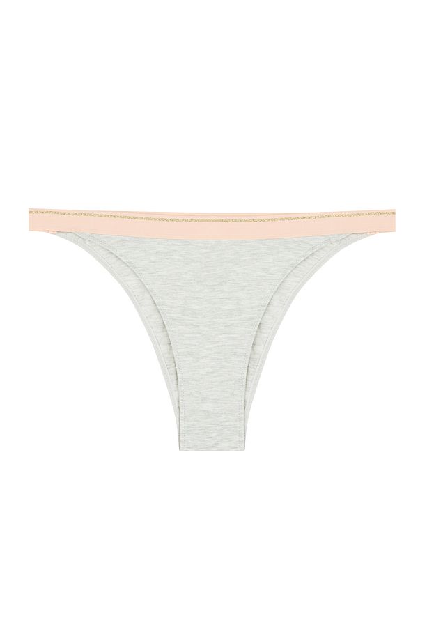 Gri Pop Up Yüksek Bel Slip Külot - 4