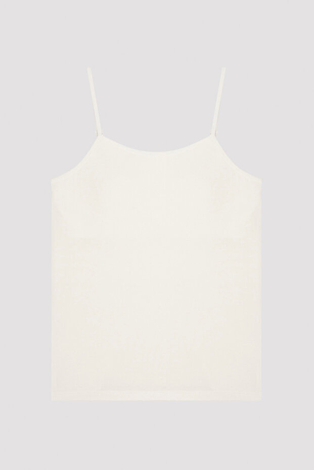 Beyaz Kız Çocuk Basic Pedli Atlet - 1