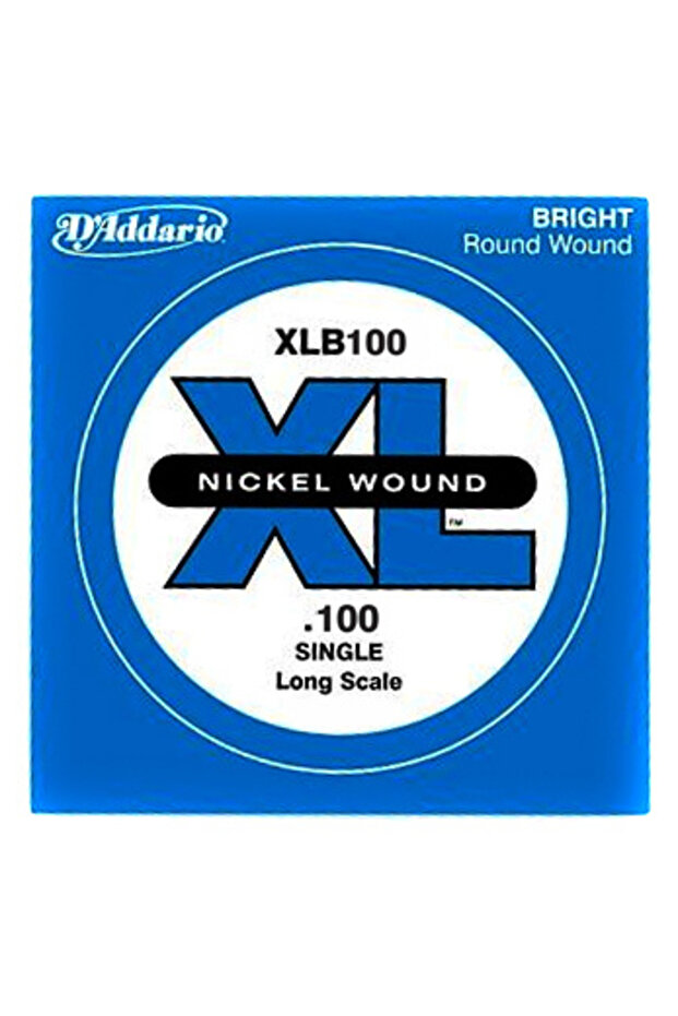 XLB100 أوتار جيتار باس أحادية، (M), XL مغلفة بالنيكل، 0.100 GA أوتار باس أحادية مغلفة بالنيكل دائرية الشكل - 1