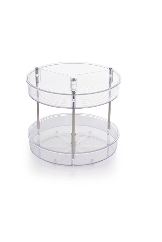 Elpida Two Tier Revolving Shelf - Transparent - 3