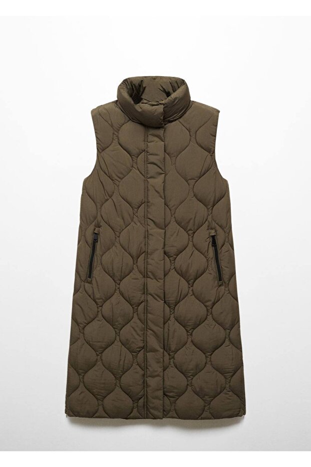 Uzun kapitone yelek - 5