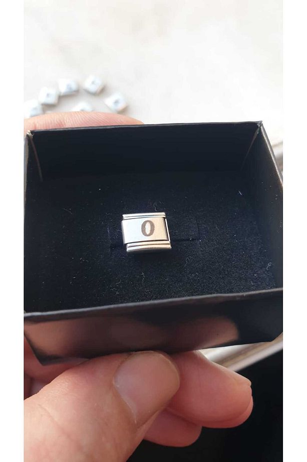 İTALYAN ÇELİK CHARM NOMİ ÇELİK CHARM O HARFİ İSİM TARİH BAŞ HARF YAZILIR 9 MM  FMACCESORİES - 4