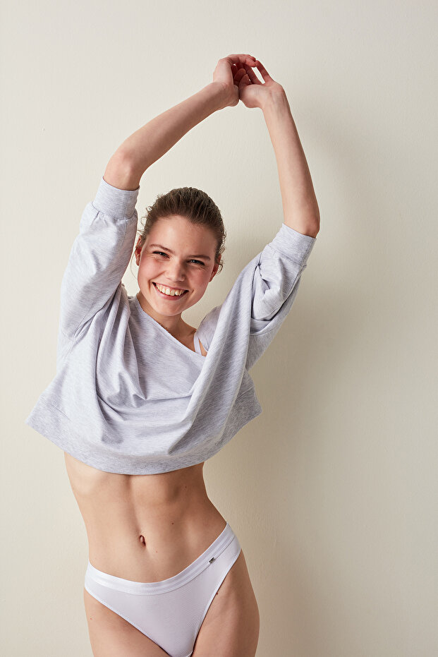 Λευκό Optic Comfy στρινγκ κιλότ - 1