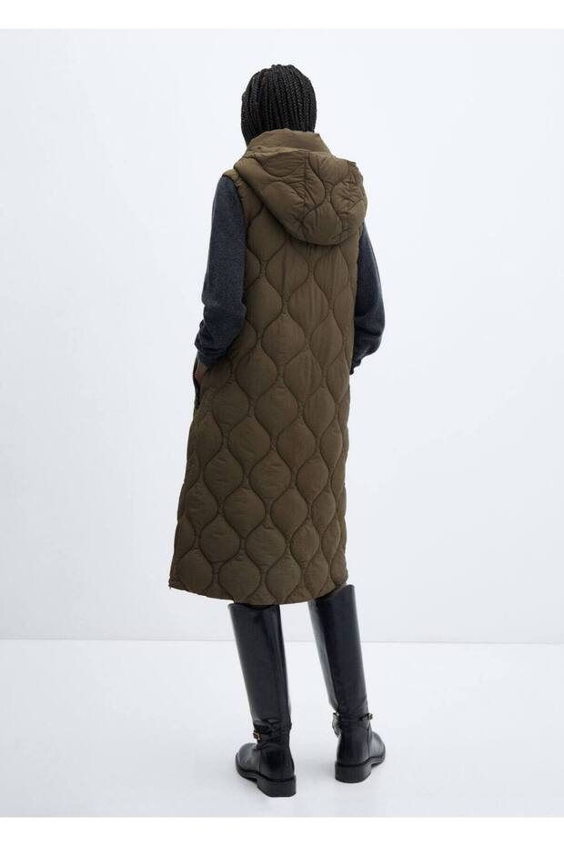 Uzun kapitone yelek - 4