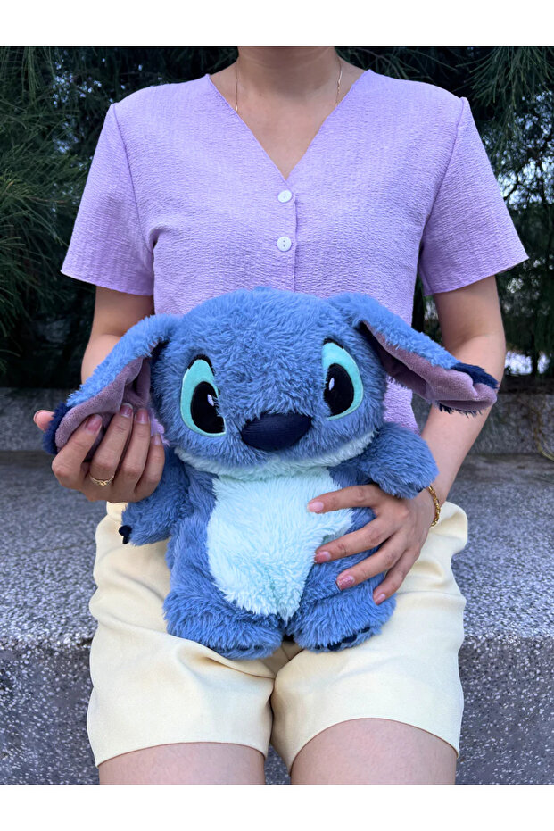 Blue Stitch Hot Water Bag - Plush Pouch & Bag