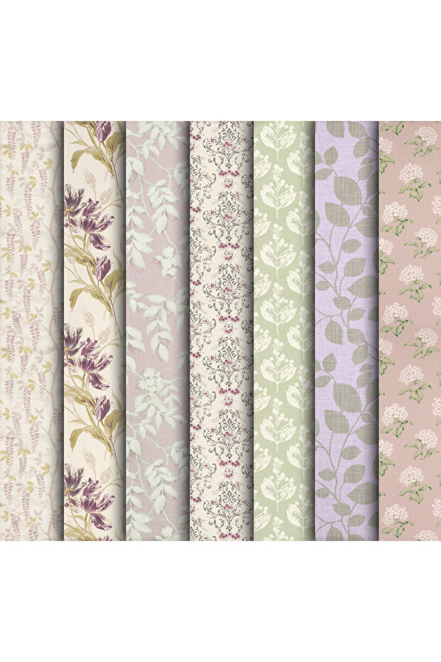 Flower Themed Gift Package Paper (35X50 cm 7 Pieces)