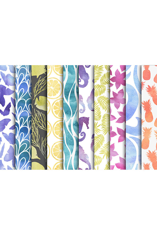 Sea Themed Gift Package Paper (35X50 cm 10 Pieces)