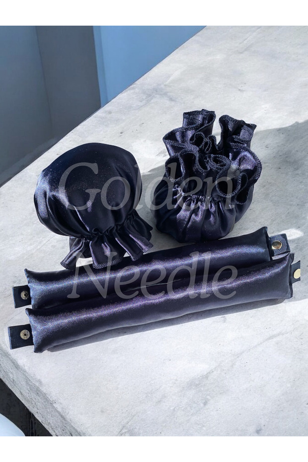 2-Piece Boneli Snap Curler Sausage Heat-Free Hair Styling Navy Blue Curler Boneli
