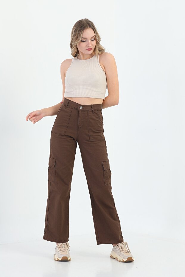 Kadın Kargo Cepli Pantolon - 5