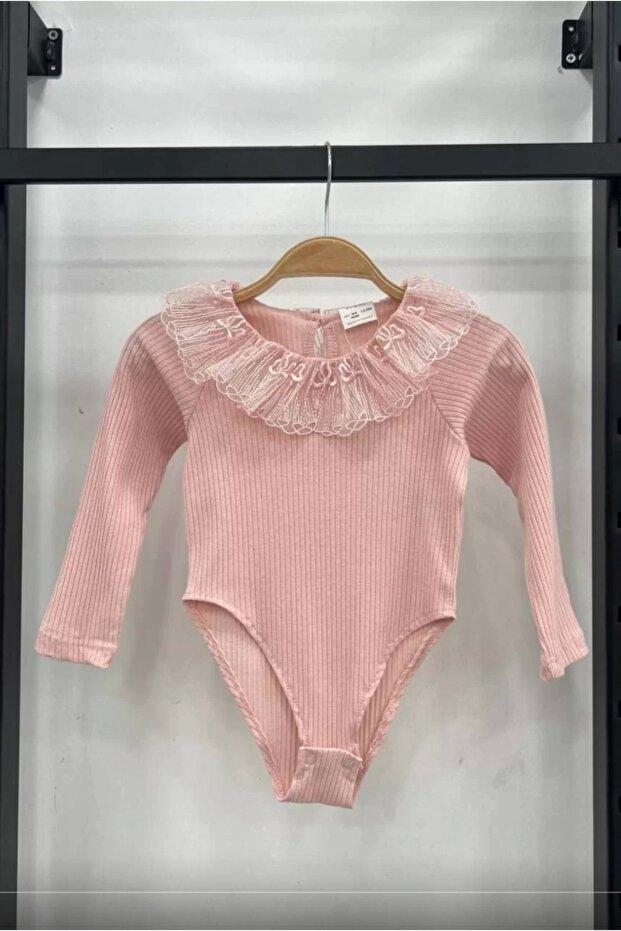 Girl's Lace Collar Pink Blouse
