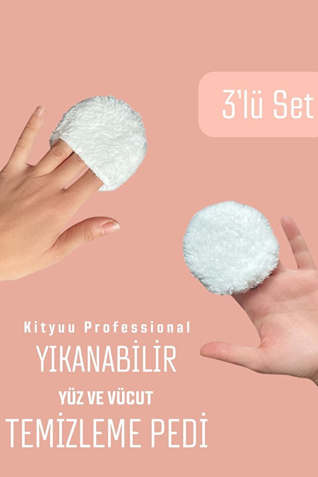 Yıkanabilir Makyaj Temizleme Pedi 3'lü Yeniden Kullanılabilir Yüz Temizleme Pedi Çevre Dostu - 1