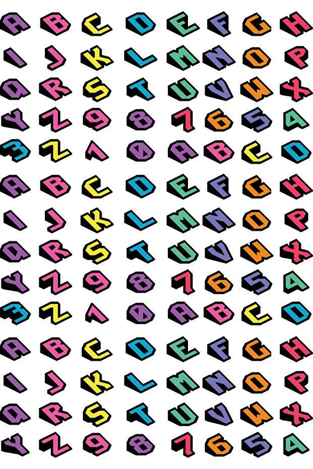 Alphabet Patterned Sticker Set - 2