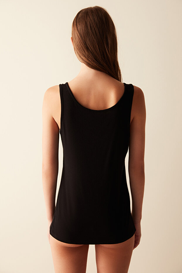 Yünlü Siyah Atlet - 4