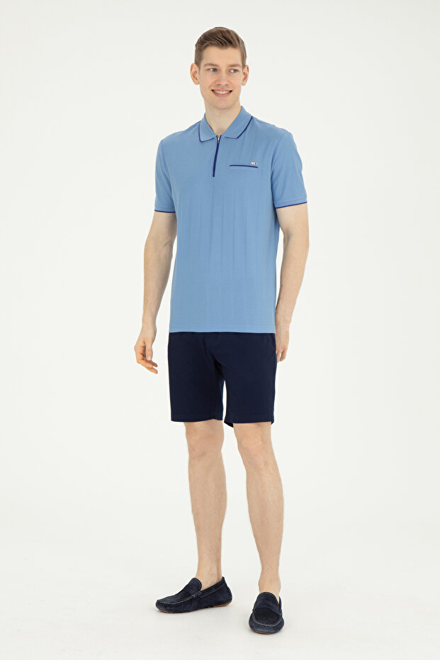 Men's Navy Blue Woven Shorts 50283928 -Vr033