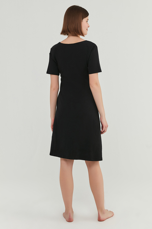 Kadın Siyah Hamile Elbisesi - 5