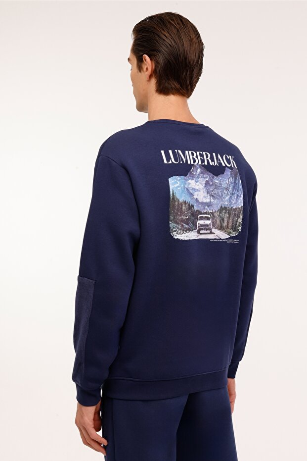 Чоловічий світшот ML VOLCANO 16DNM2004 4PR темно-синій - 1