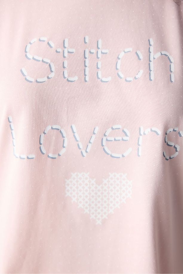 Pamuklu Pink Heart Şortlu Pembe Pijama Takımı - 3
