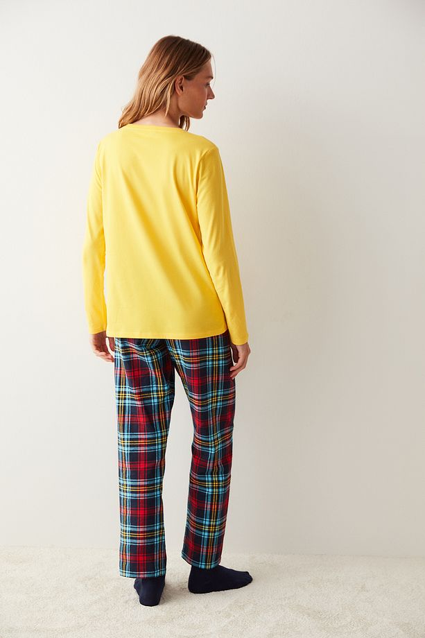 Çok Renkli Lic Tweety Geek Checked Pijama Takımı - 5