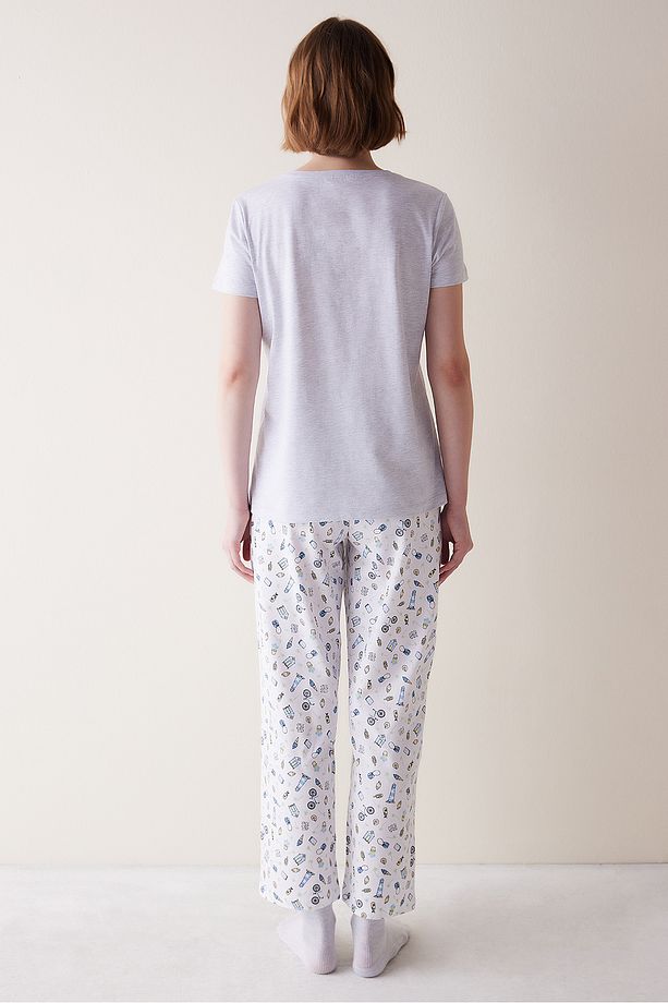 Spring Days Gri Pantolon Pijama Takımı - 5