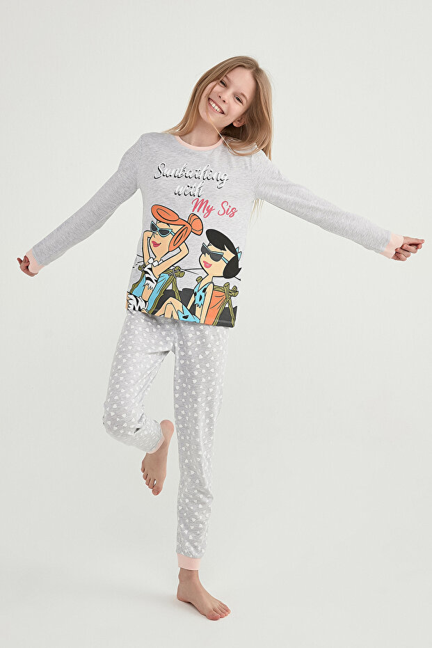 Children's Lic Flinstones Ls 2-Piece Pajama Set
