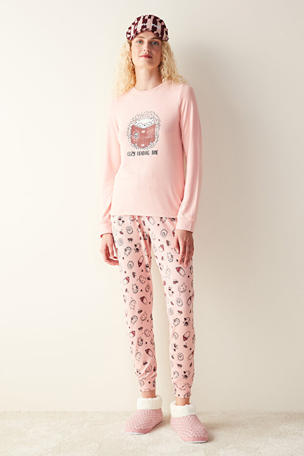Reading Time Thermal Pink Pajama Set