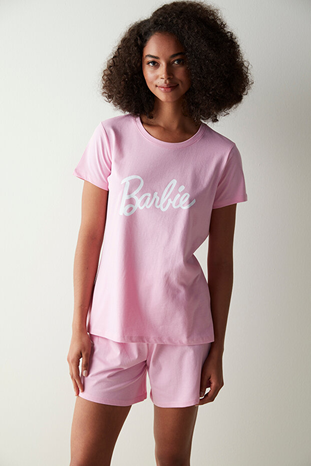 Barbie Baskılı Şortlu Pijama Takımı - 2